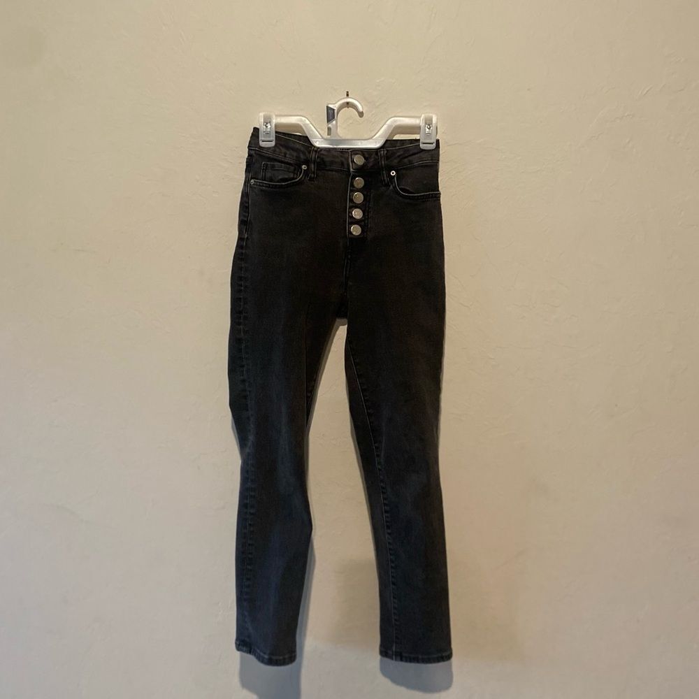 Bdg black gray fade tone skinny button fly denim jeans